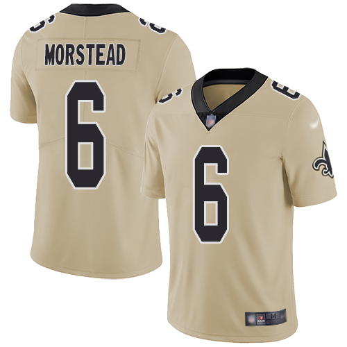 Men New Orleans Saints Limited Gold Thomas Morstead Jersey NFL Football #6 Inverted Legend Jersey->new orleans saints->NFL Jersey